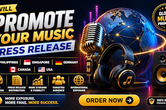 promote your music press release in philippines, singapore, germany, canada, USA