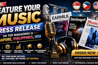 feature your music press release on top magazines in singapore, philippines, USA