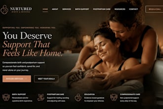 build squarespace doula midwife website postpartum birth coach website