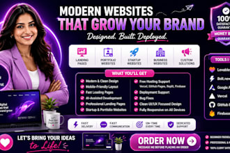 create professional modern ai websites and landing pages