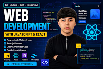 create web sites by using HTML, CSS, js, react