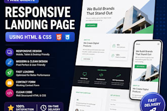 create a responsive HTML CSS website