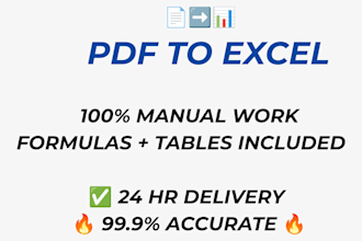 convert PDF to excel with formulas, tables and formatting