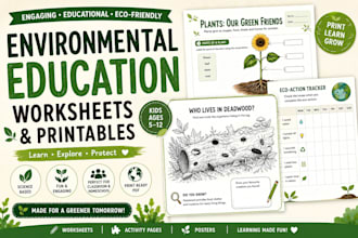 create environmental education worksheets and printables
