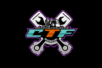 do automotive machinery repairs logo with a passion vintage