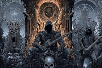illustrate your album cover with dark or horror art