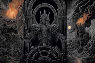 illustrate your album cover with dark or horror art