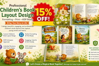 do kids book layout design, children book formatting, print book format kdp book
