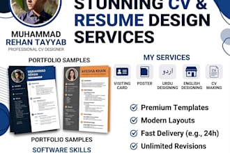 make a professional CV for you in low budget