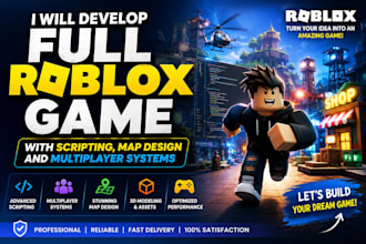 create professional roblox game, map, icons, scripting and 3d game assets