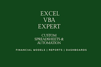 create custom excel spreadsheets and vba automation for your business