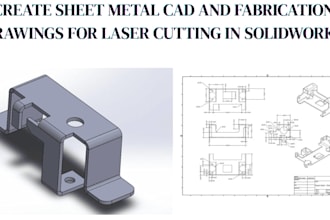 create sheet metal cad and fabrication drawings for laser cutting in solidworks