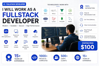 work as your full stack developer for web app development