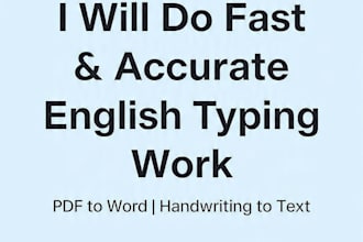 do fast and accurate english typing from PDF and images
