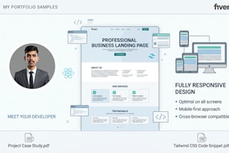 build a modern react tailwind landing page