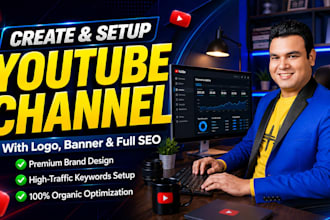 create and set up youtube channel with SEO and professional branding