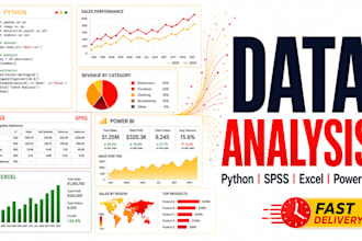do data analysis, python statistics, spss, excel and data visualization