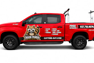 create eye catching pickup truck and trailer wrap design