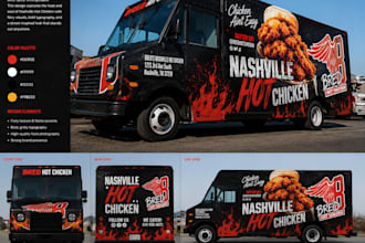 create a food truck wrap, food van wrap, food trailer, and truck wrap design