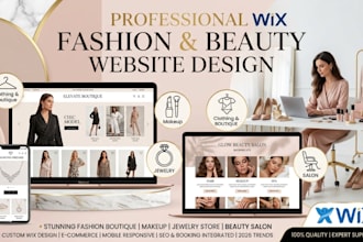 do fashion website,  makeup, clothing, boutique, jewelry, salon, wix website