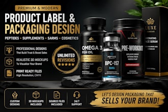 design peptide vial product label design peptides 3d vial mockup peptide label