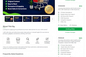 write professional product description in simple english