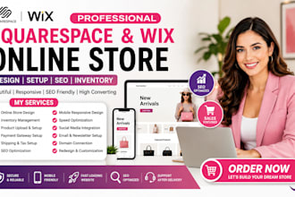 build squarespace online store with inventory SEO setup wix website online shop