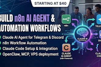 build n8n ai agent claude automation workflow telegram discord claude code setup
