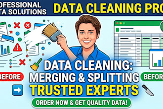clean, format, merge, split excel data