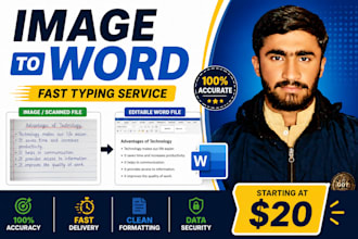 type scanned images or PDF into word