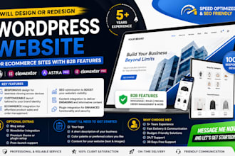 design or redesign wordpress website or ecommerce store with b2b features