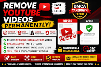 permanently delete illegal, pirated or stolen videos from youtube