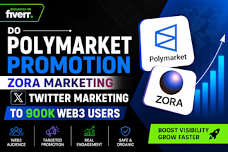 do polymarket promotion zora marketing, twitter marketing to 900k web3 users