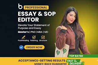 edit personal statement, statement of purpose, or college application essay