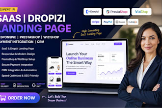 saas dropizi landing page responsive prestashop wizishop payment integration crm