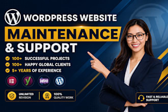 provide monthly wordpress website maintenance and support