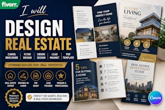 design real estate canva brochure flyer ebook lead magnet pdf real estate design