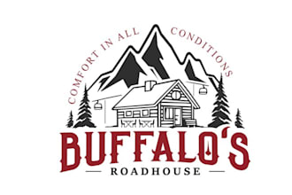 design artwork unique buffalo roadhouse logo