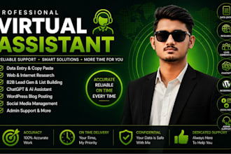 be a virtual assistant for admin support, wordpress, social media, chatgpt, more