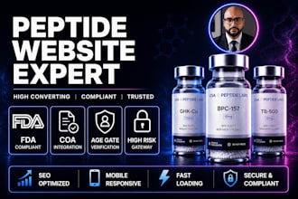 build fda compliant peptide website or research peptide website on woocommerce