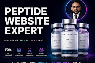 design fda compliant peptide website or research peptide website on woocommerce
