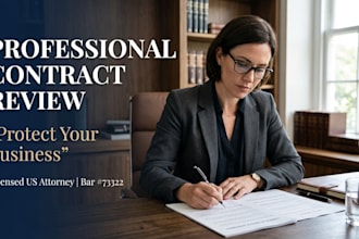 review your business contract as a licensed US attorney