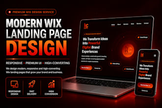 create a modern responsive wix landing page