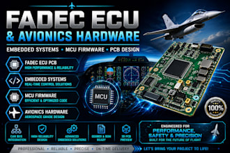 develop fadec ecu pcb, embedded system, mcu firmware and avionic hardware system