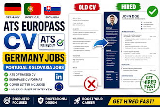 create ats europass CV for germany portugal and eu jobs