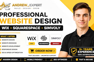 design wix simvoly and squarespace websites with seo and responsive design