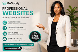 design or redesign godaddy website, or ecommerce