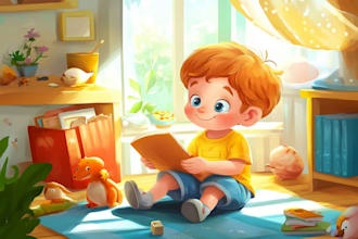 design children story book, child book illustration