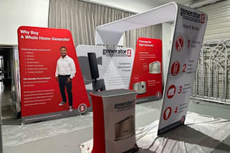 design exhibition booth, product display, gondola, kiosk and backdrops for you