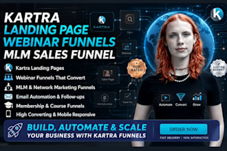 build a high converting kartra landing page webinar funnels and MLM sales funnel